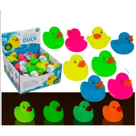 Glow-in-the-Dark Mini Squeaking Duck | Gadget Man Bath Companion