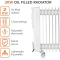 Gadget Man Ireland - Warmlite WL43004YW 2000W Oil Filled Radiator - White