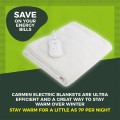 Gadget Man Ireland - Carmen C81192 Single Heated Under Blanket with Overheat Protection | White
