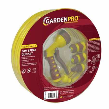 Gadget Man Ireland - Garden Pro 730SGS 30m Hose and Spray Gun Set