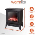 Gadget Man Warmlite - WL46021 Mable 2KW Compact Stove Fire - Black