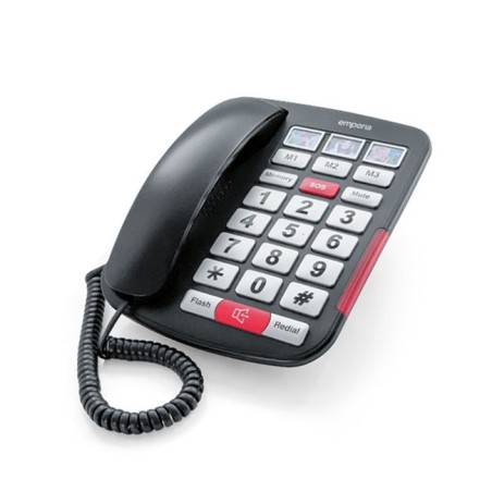 Gadget Man Ireland - Emporia AMPLi40 Big-Button Amplified Corded Home Phone Black/Silver ds