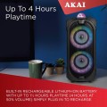Gadget Man Ireland -  AKAI A58207 Vibes Portable Dual 4” Party Speakers with Bluetooth Connectivity, Ring Light Design, Black