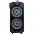 Gadget Man Ireland -  AKAI A58207 Vibes Portable Dual 4” Party Speakers with Bluetooth Connectivity, Ring Light Design, Black