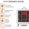 Gadget Man Ireland - Warmlite WL42016 550W Infrared Desk Heater | Cream