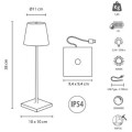 Gadget Man Ireland - Chloe Metal Table Lamp 2.2W Battery Choco