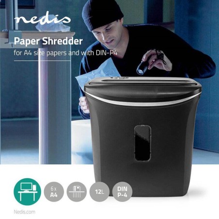 Gadget Man Ireland - NEDIS A4 6 Sheet 12LTR Shredder