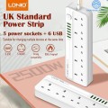 Gadget Man Ireland - LD 5 Gang 6 USB 17W Auto ID 2M
