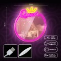 Neon MIRROR LED QUEEN warm white pink - Gadget Man Ireland
