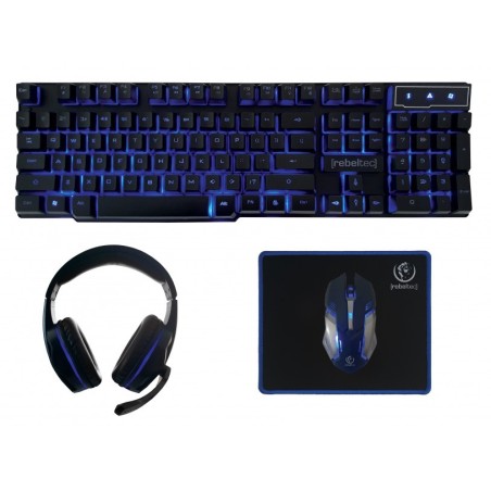 Rebeltec Sherman 4-in-1 wired gaming set keyboard - Gadget Man Ireland