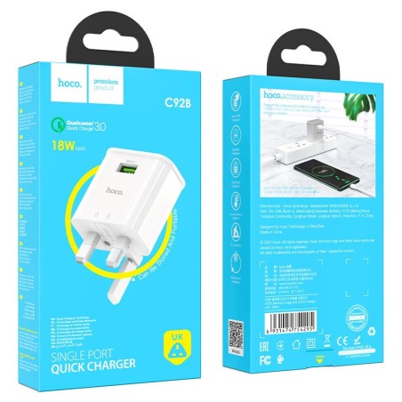 Gadget Man Ireland - Hoco C92B QC3.0 Wall charger - Adaptor