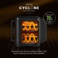 Gadget Man Ireland - Swan 11L Duo Layer Air Fryer Black, Black SS Trim