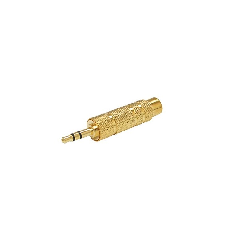 Gold 6.5mm to 3.5mm F/M Microphone Headphone Audio Jack Adapter Convertor Plug