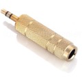 Gold 6.5mm to 3.5mm F/M Microphone Headphone Audio Jack Adapter Convertor Plug