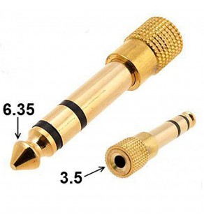 Microphone 3.5mm Male to 6.5mm Female Audio Adapter Gold