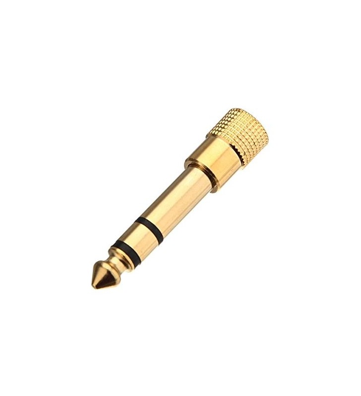 Microphone 3.5mm Male to 6.5mm Female Audio Adapter Gold