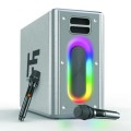 HF Music Box 100W Bluetooth Speaker Silver with 2 Mics - Gadget Man Ireland