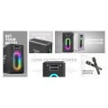 HF Music Box 100W Bluetooth Speaker Silver with 2 Mics - Gadget Man Ireland