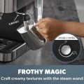 20BAR Espresso Coffee Maker with Steam Wand - Gadget Man Ireland