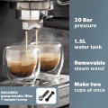 20BAR Espresso Coffee Maker with Steam Wand - Gadget Man Ireland