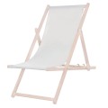 Wooden Deck Chair | Beige Grey - Gadget Man Ireland
