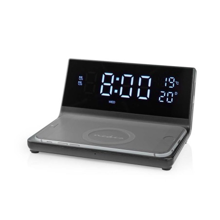 Nedis Alarm Clock with Wireless Charging - Gadget Man