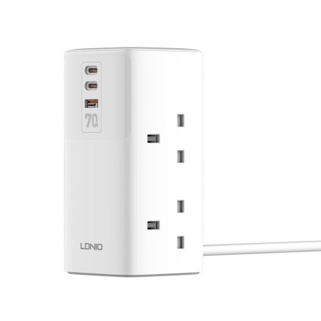 LDNIO 4-Gang Power Tower with 3 USB Ports - Gadget Man Ireland