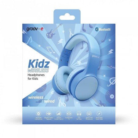 Groove Kidz Bluetooth Headphones Blue – Safe Volume – Gadget Man Ireland