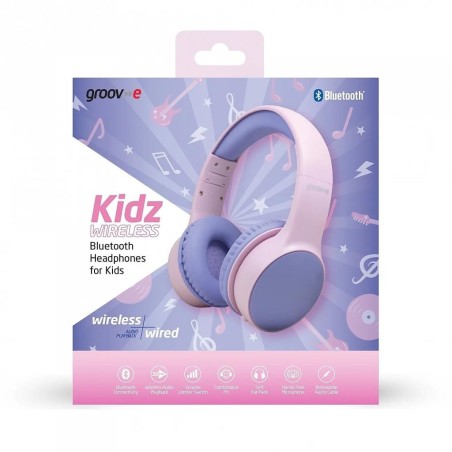 Groove Kidz Bluetooth Headphones Pink – Safe Volume – Gadget Man Ireland
