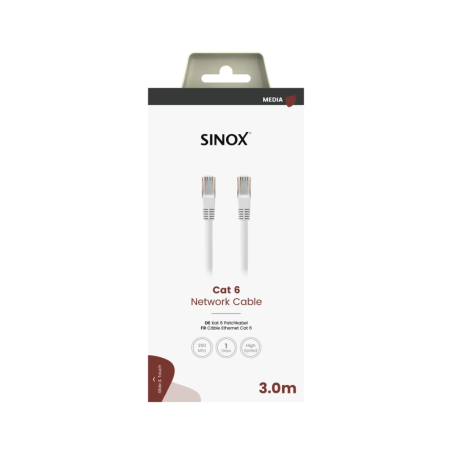 Sinox CAT6 Network RJ45 Cable 3m - Gadget Man Ireland