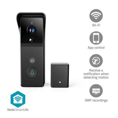 Nedis 3MP Wi-Fi Video Doorbell - Gadget Man Ireland