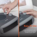 Warmlite 2kW Portable Flat Fan Heater / Black - Gadget Man Ireland