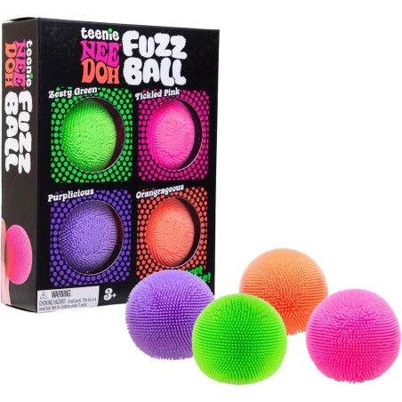 NeeDoh Teenie Fuzz Ball 4-Pack | Sensory Fidget Toy | Gadget Man