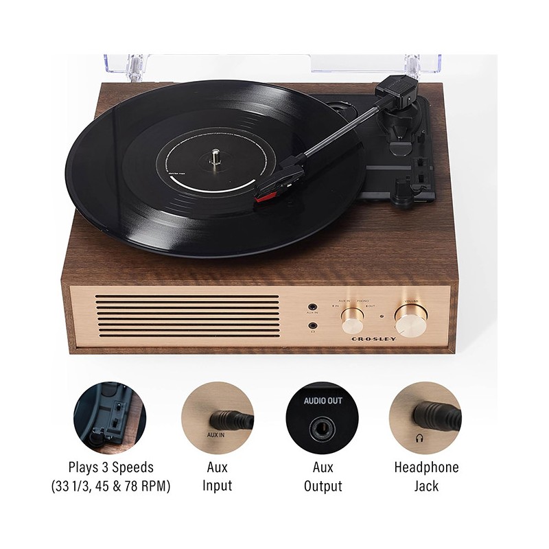 Crosley Miles Bluetooth Record Player - Walnut | Gadget Man Ireland