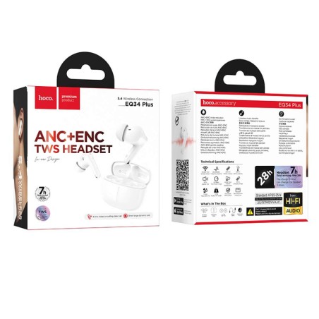 HOCO EQ34 Plus Wireless ANC Earbuds with Charging Case - Gadget Man Ireland