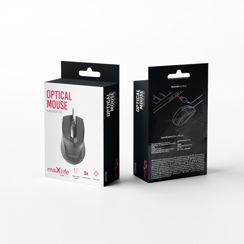 Maxlife MXHM-01 Wired Optical Mouse | 1000 DPI | Gadget Man Ireland