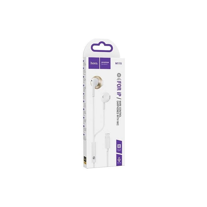 Hoco M115 Lightning Earphones with Mic | Gadget Man Ireland