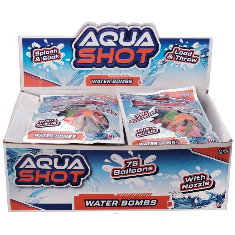 Aqua Shot Waterbombs & Nozzle 75pc Pack | Gadget Man Ireland