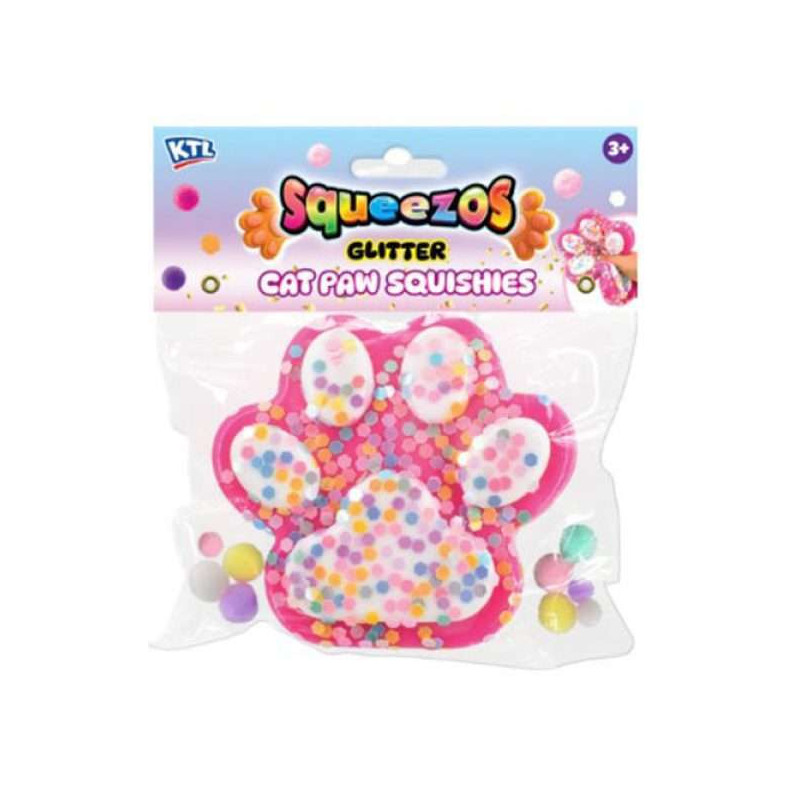 Squeezos Large Cat's Paw Squishy Glitter Toy | Gadget Man Ireland