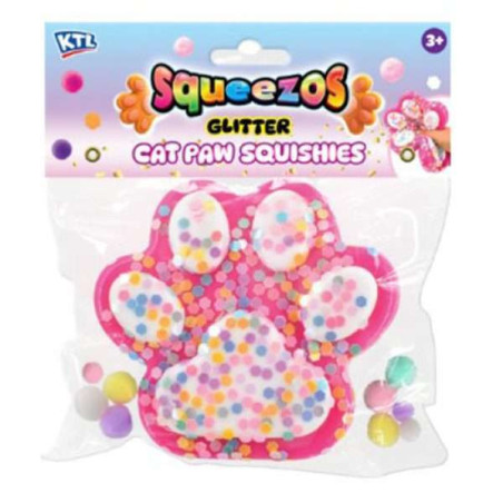 Squeezos Large Cat's Paw Squishy Glitter Toy | Gadget Man Ireland