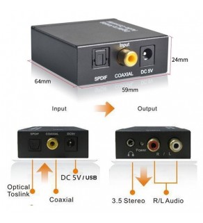 Digital To Analog Fiber Coaxial Audio Converter