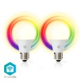 WiFi Smart LED Bulbs | Full Colour and Warm White | E27 | 2 pack