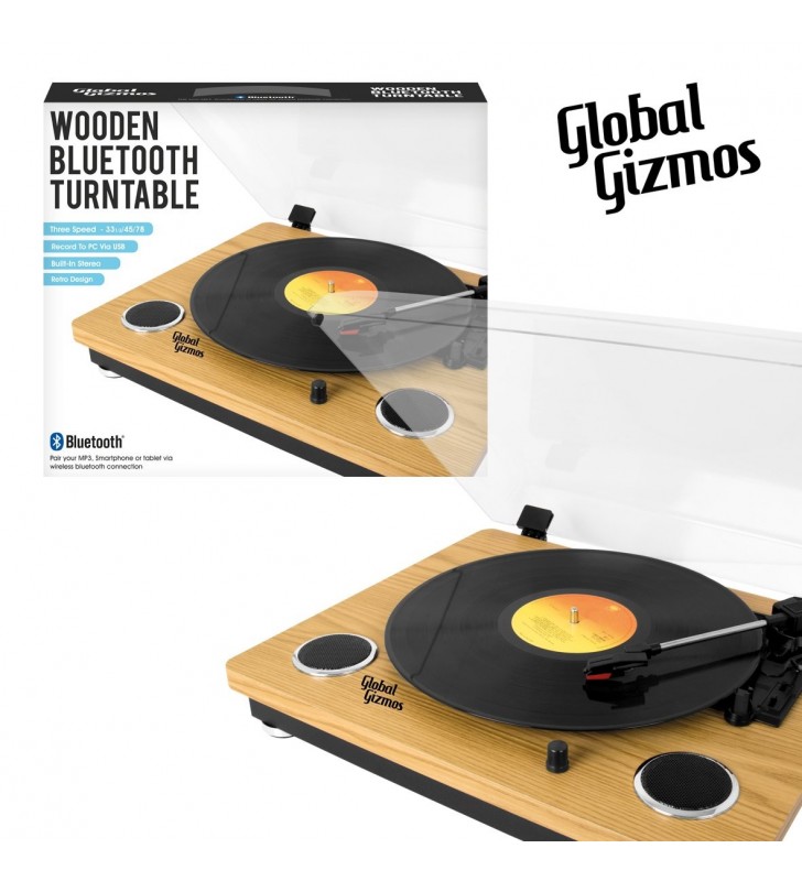 Wooden Bluetooth Turntable