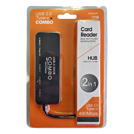 Gadget Man Ireland - Type-C to 2 USB Port Hub and Memory Card
