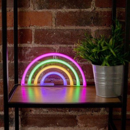Forever Light Neon LED Rainbow Multikolor - USB and Battery-Powered Decorative Sign