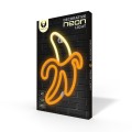Forever Light Neon LED Banana White Yellow - USB and Battery-Powered Decorative Sign