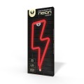 Forever Light Neon LED Bolt Red - USB and Battery-Powered Decorative Sign