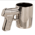 Gadget Man's Silver Mug with Pistol Grip – Elevate Your Coffee Experience